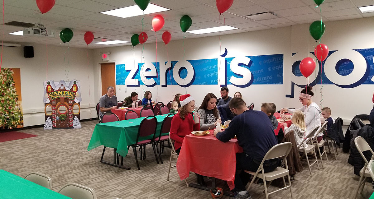 Employees and their families are attending the Equitrans Breakfast with Santa event.
